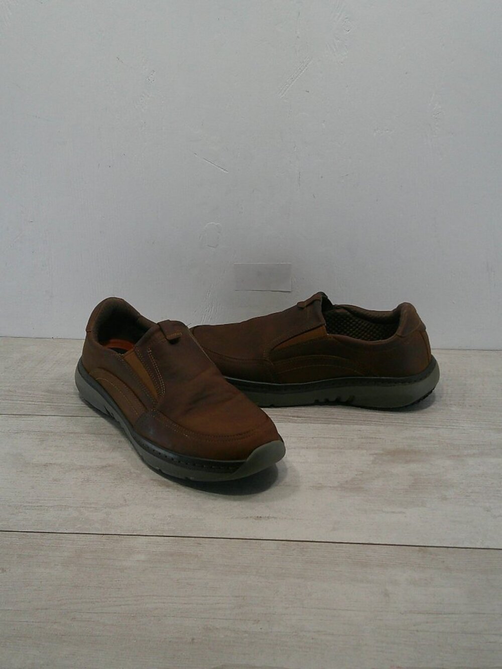 Clarks Pro Step Classic Dark Brown Tumbled Leather Slip on Casual Loafer 11 WIDE
